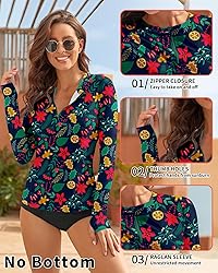 WOWENY Women Rash Guard Long Sleeve Swim Shirts UPF