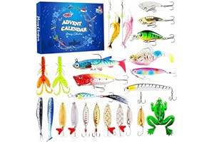 Fishing Advent Calendar 2025, 24 Days Fishing Lure Advent Calendar for Fisher Adult Men Teen Boys,Christmas Countdown Calenda