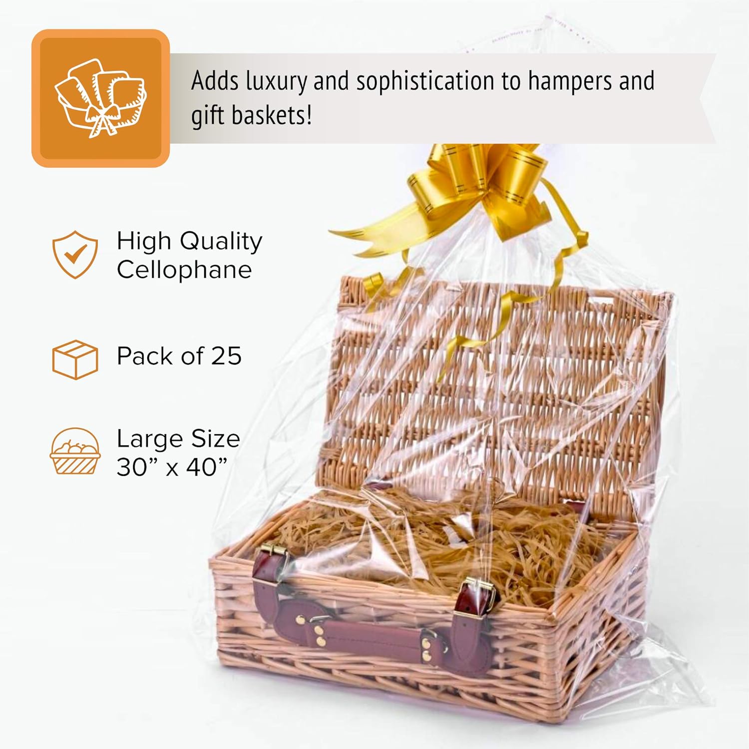 Cellophane Wrap For Hampers, Extra Large Cellophane Bags for Cellophane