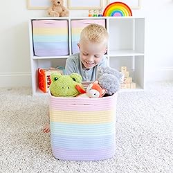 NaturalCozy Storage Cubes 11 Inch Cotton Rope Woven