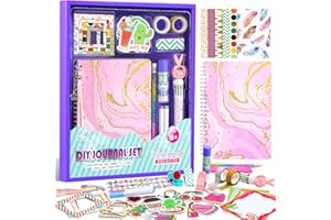 BALORIZ DIY Journal Set for Girls - Birthday Gifts for Girls Age 8-14 Year Old, Ideal Gifts for Tween & Teen Girls, Stationery Set, Journaling Art & Crafts Kit, Scrapbook Kit & Diary Set