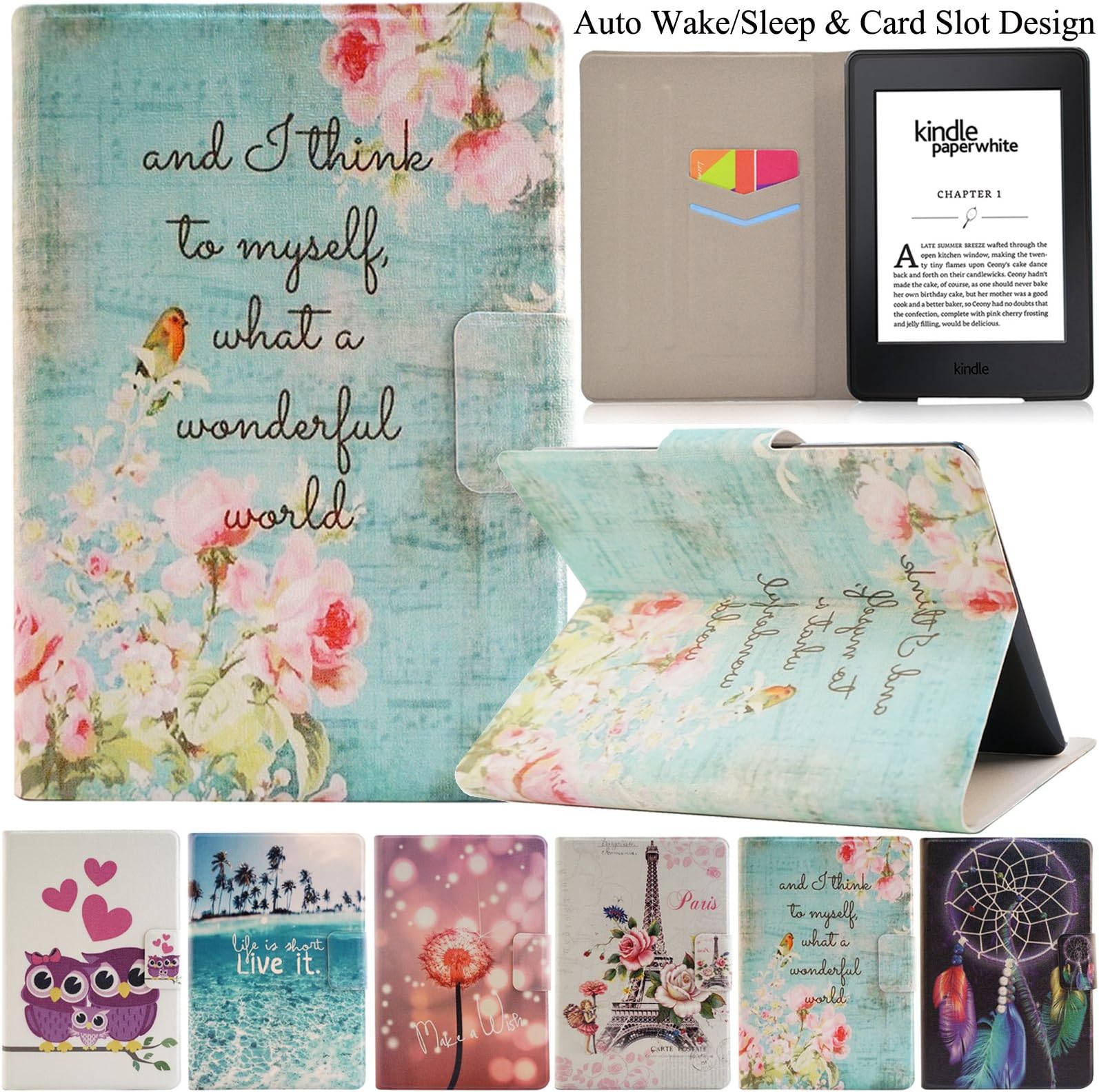 Artyond Kindle Paperwhite Case, The Thinnest and Lightest PU Leather Case with Auto Wake/Sleep Feature Smart Cover for Amazon Kindle Paperwhite (Fits All 2012, 2013, 2015 Versions) (World)