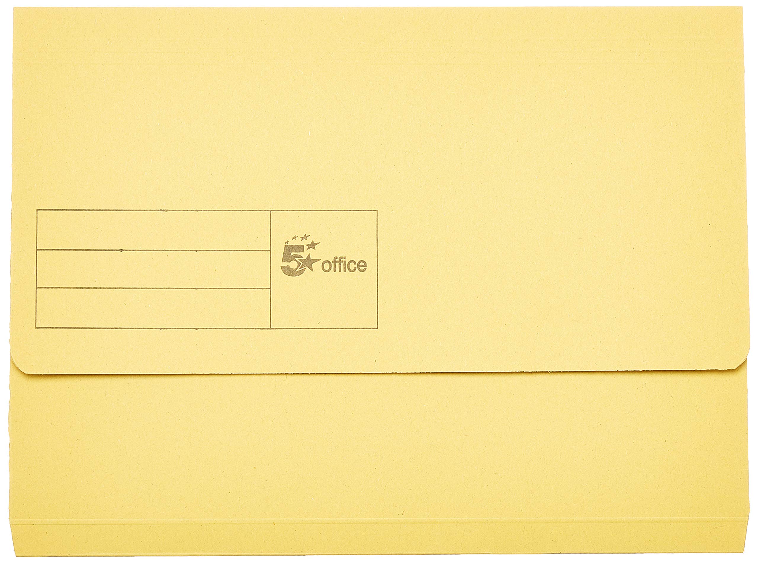5 Star Document Wallet Half Flap 285gsm Capacity 32mm A4 Yellow (Pack of 50)
