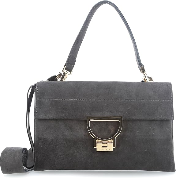 grey suede shoulder bag