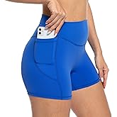 PaletteFit Yoga Shorts for Women with Pockets, No Front Seam Biker Shorts 5'' Inseam for Women