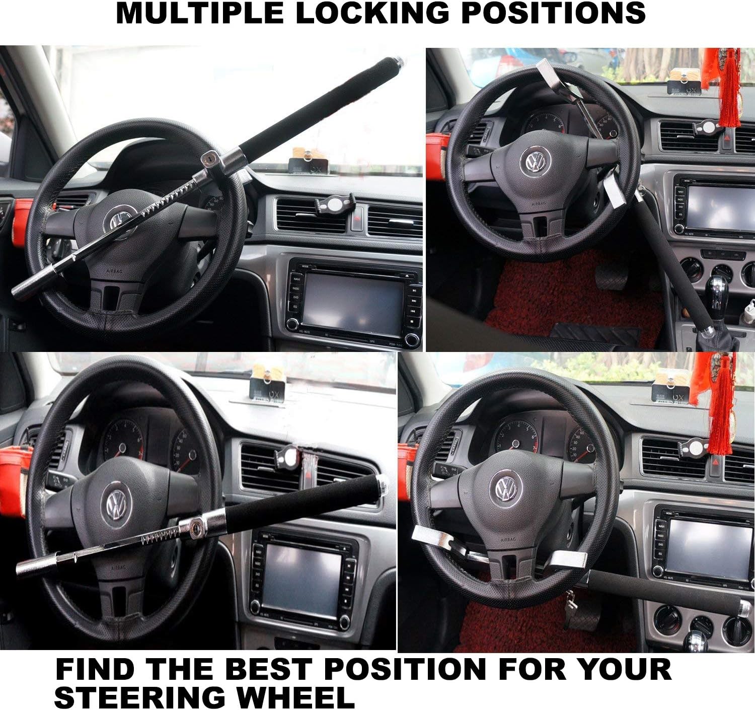 Goodyear Heavy Duty Steering Wheel Lock with 2 Keys Plus RFID Car Fob Signal Blocker Case Pack - Works with All Makes and Models - Image 5