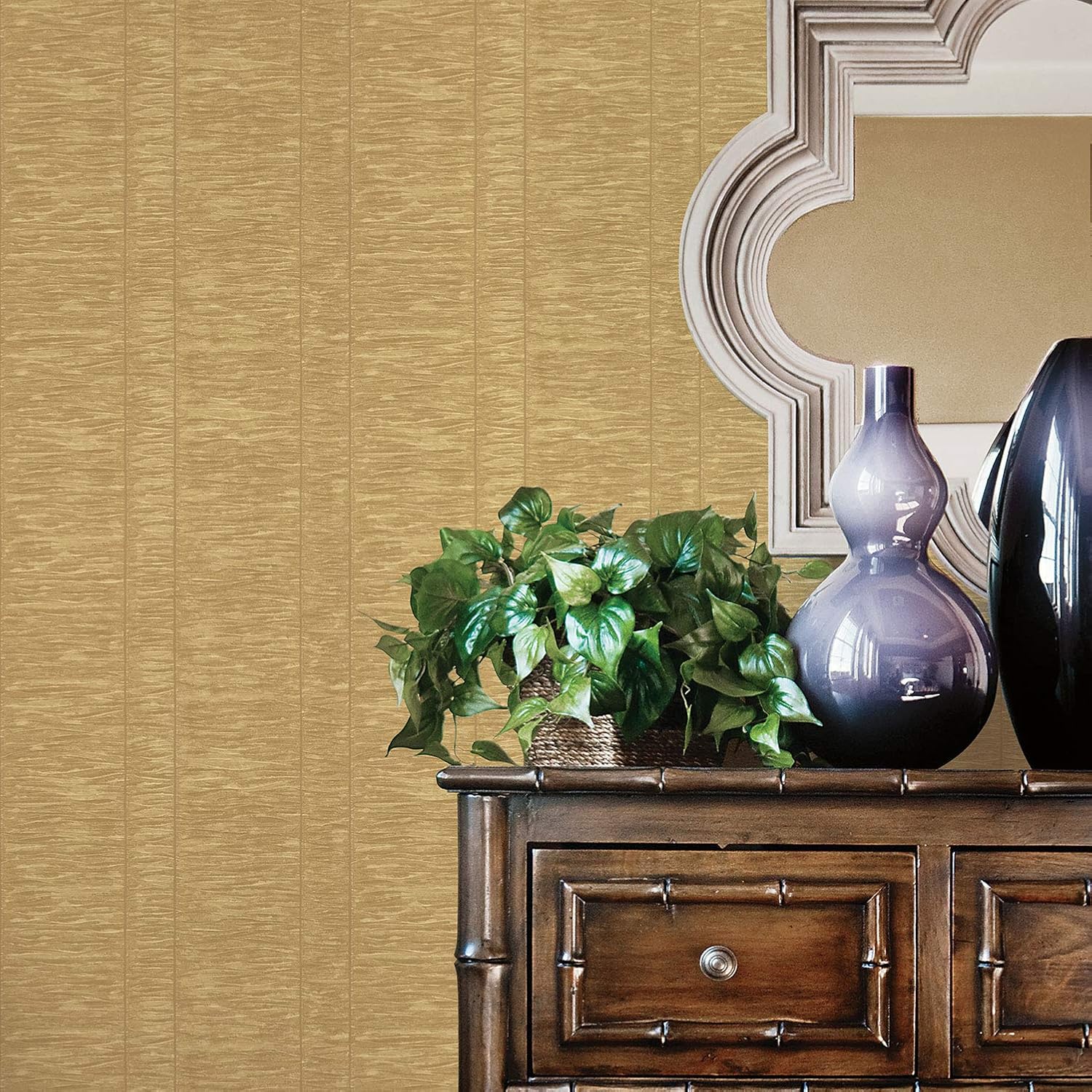 Galerie G67641 Palazzo Textured and Striped Design Wallpaper, Gold, 10m x 53cm - Image 3