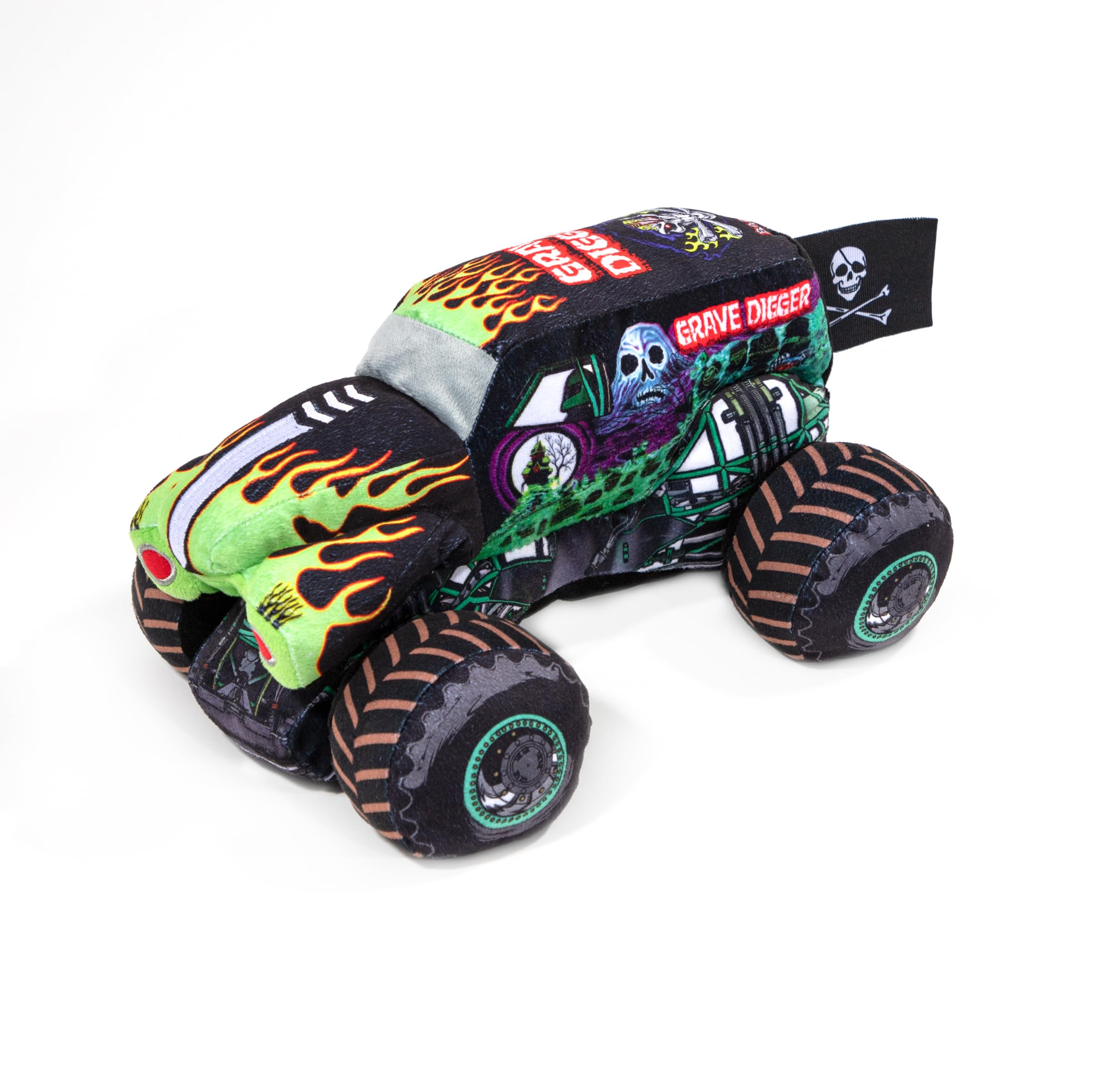 Jay Franco Monster Jam Grave Digger Plush Pillow Buddy - 32cm Kids Ultra-Soft Stuffed Character Plushie & Cosy Pillow, Official Licensed Product, Green