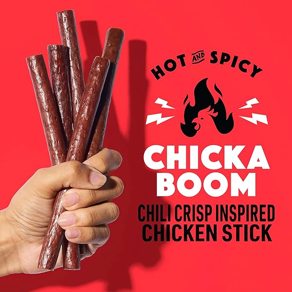 LORISSA’S KITCHEN PREMIUM FREE RANGE CHICKEN JERKY SNACK STICKS 1-PACK: CHICKA BOOM CHICKEN FLAVOR, 8G PROTEIN, CERTIFIED FREE FROM TOP 9 ALLERGENS, GLUTEN-FREE, NON-GMO, ZERO SUGAR, KETO, PALEO