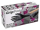 GripProtect® Precise Black Nitrile Gloves, Exam, 4