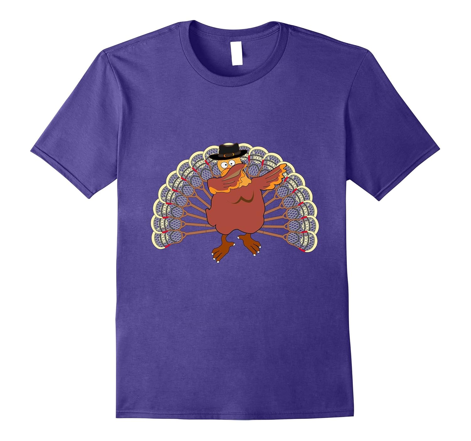 Dabbing Turkey Lacrosse Thanksgiving T shirt Lacrosse Sport-Rose