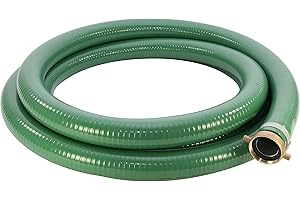 Abbott Rubber 1240-1500-20 PVC Suction Hose Assembly, Green, 1-1/2" Male X Female NPSM, 70 psi Max Pressure, 20' Length, 1-1/2" ID