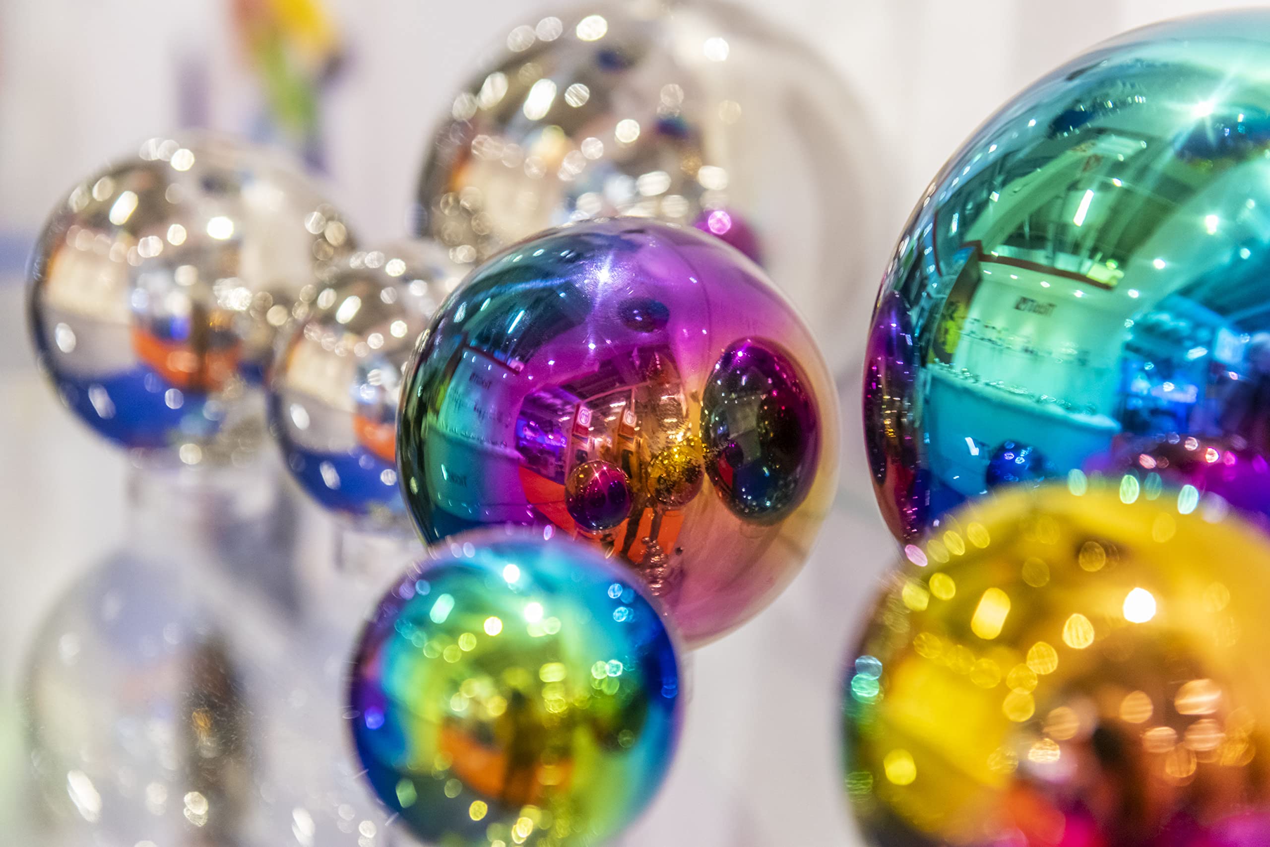 TickiT - 72221 Sensory Reflective Balls - Color Burst - Set Of 4 - Ages 0m+ - Mirrored, Iridescent Spheres For Babies And Toddlers - Calming Sensory Toy