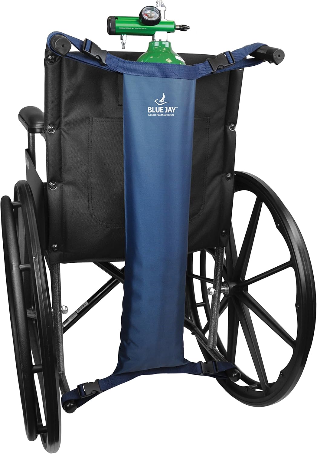 Blue Jay An Elite Healthcare Brand Hold My Tank Oxygen Tank Bag for Fits Any Wheelchair| Easy-to-Adjust Quick Release Buckles with Extra Long Straps | Waterproof Nylon Mask | Respiratory Aids: Health & Personal Care