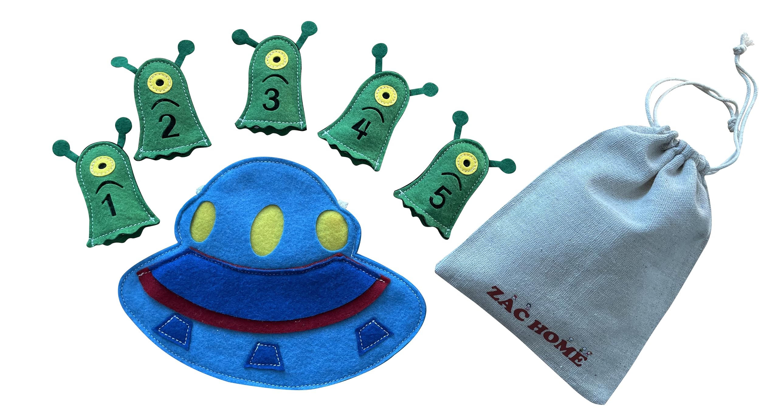 5 Little Men in the Flying Saucer Nursery Rhyme Storytelling Educational Finger Puppet