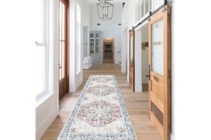 HY HAO YUN LAI Non Slip Runners for Hallways,Washable Hallway Long Ultra Soft Kitchen Runner Rug,Non Shedding Accent Farmhouse Runner Rugs (Red, 2 X 7)
