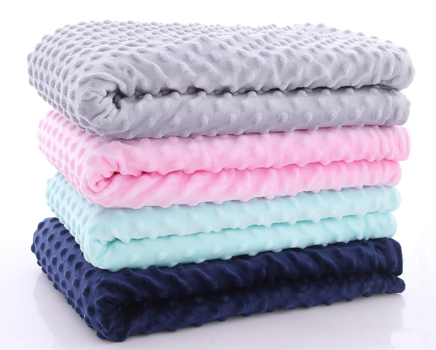 SWEET DOLPHIN Sherpa Minky Baby Blankets for Crib Stroller Nap, Fuzzy Warm Cozy Soft Receiving Blankets Unisex for Boys, Girls, Kids, Toddler, Infant - Light Grey - 30x40 inches: Baby