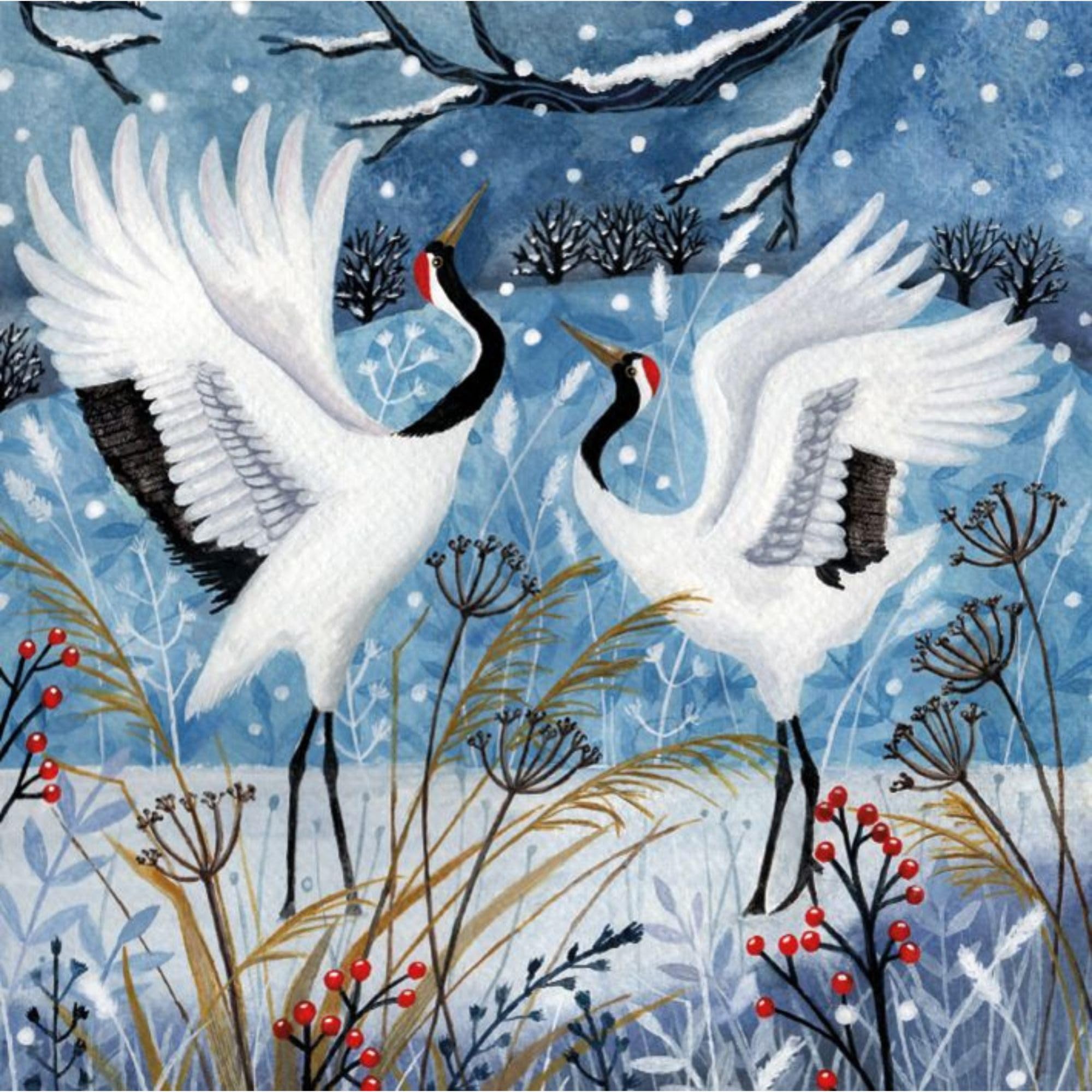 Museums & Galleries Storks in the Snow Pack of 5 Charity Christmas Cards with White Envelopes
