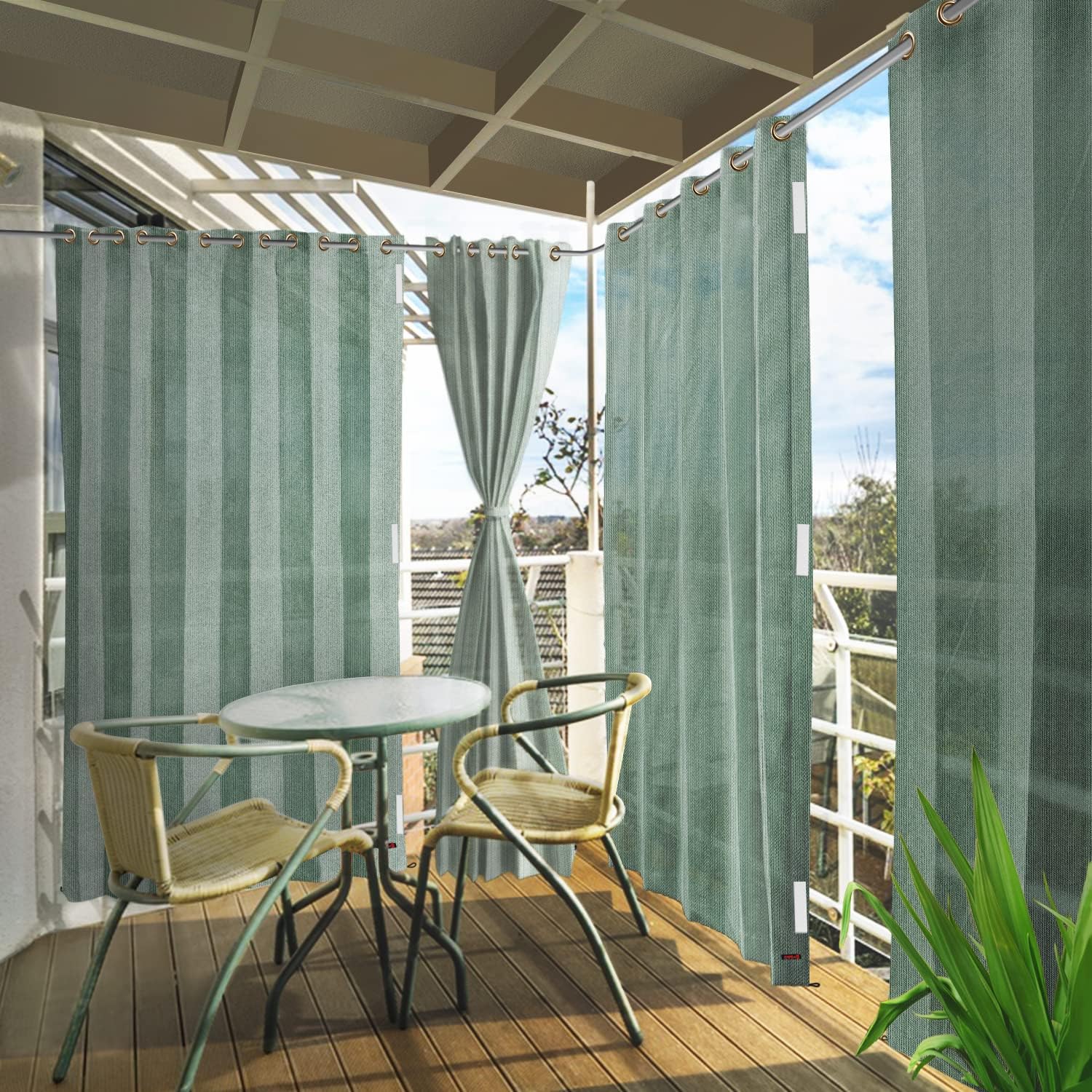 Outdoor Curtains - Outdoor Sunblocking Curtains (Moon-Stone, 4.5ft x 7.5ft)