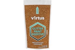 V1RTUS Copper Glitter Paint Crystal Additive 100g / 3.5oz for Acrylic, Latex, Emulsion - use Interior/Exterior - Wall, Ceiling, Wood, Metal, Varnish, Dead Flat, Matte, Soft Sheen or Silk