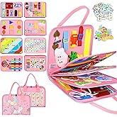Esjay Toddler Busy Board, Montessori Toys for Girls, Sensory Activity Book Toy for Fine Motor Skills Learning, Birthday Gifts