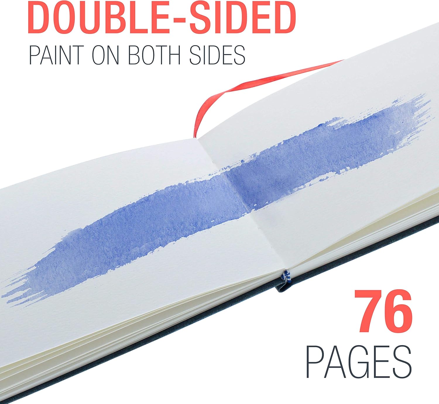 U.S. Art Supply 8.5" x 8.5" Watercolor Book, 2 Pack, 76 Sheets, 110 lb (230 GSM) - Linen-Bound Hardcover Artists Paper Pads - Acid-Free, Cold-Pressed, Brush Painting & Drawing Sketchbook Mixed Media