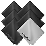 (6 Pack) MagicFiber Microfiber Cleaning Cloths - For All LCD Screens, Tablets, Lenses, and Other Delicate Surfaces (5 Black and 1 Grey 6x7")