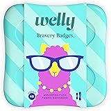 Welly Bandages | Adhesive Flexible Fabric Bravery Badges | Assorted Shapes for Minor Cuts, Scrapes, and Wounds | Colorful and