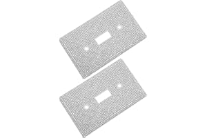KALLORY 2pcs Silver Bling Rhinestone Light Switch Cover Plates Decorative Wall Plate for Bedroom Kitchen