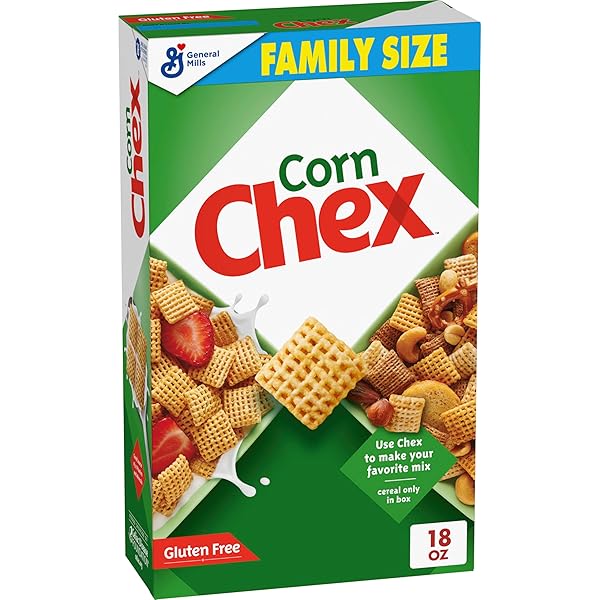 CORN CHEX GLUTEN FREE BREAKFAST CEREAL, HOMEMADE CHEX MIX INGREDIENT, FAMILY SIZE, 18 OZ