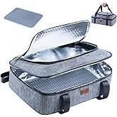 BAGSPRITE Insulated Casserole Carrier for Hot or Cold Food with Heat-resistant Mat, Casserole Dish Carrier Insulated Food Carrier, Hot Food Carrier, Foil Pan Carrier Fits 9" x 13" Baking Dish