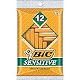 BIC Sensitive Men's Single Blade Disposable Razor, 12 count (Pack of 12)