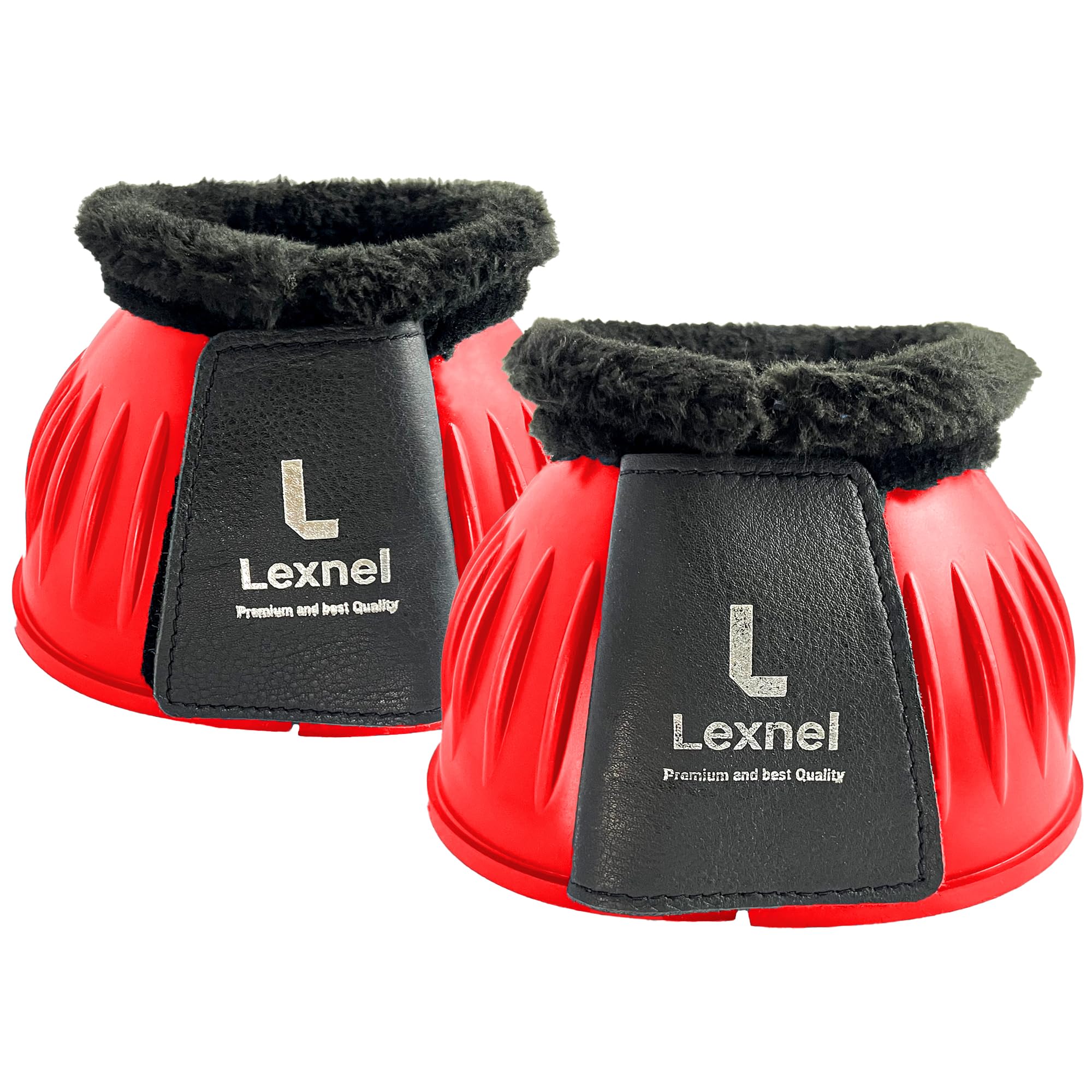 Rubber Bell Boots, Durable Bell Boots for Horse – Superior Hoof Protection and Comfort (Red, L)