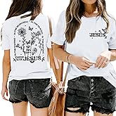 BINTEHGS Christian Jesus Shirts for Women Religious Faith Boho Graphic Tees God Inspirational Bible Verse Tshirts Clothing