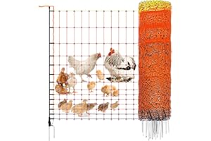 Pet & Livestock HQ Electric Fence Poultry Netting 41" x 164' - Portable Pre-Assembled Electric Net Fencing for Goats, Sheep, Lambs in Farms, Ranches, and Gardens (19 Posts, 2 Spikes)