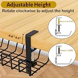 MOKANI Under Desk Cable Management Tray Clamp No-Drill Wire Organiser Metal view 3