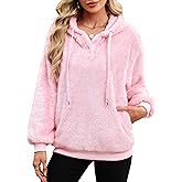 NIeyook Sherpa Pullover Womens Fuzzy Fleece Hoodies Sweatshirts 2025 Casual Shaggy Winter Clothing With Pockets