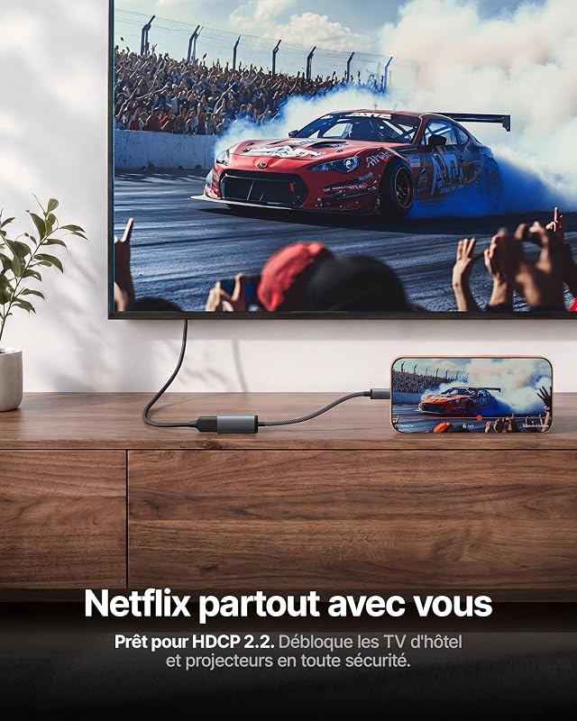 Adaptateur USB C vers HDMI, Certifié HDMI Officiel 4K@60Hz