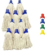 TDBS Mop Heads Replacement Colour Coded Self Threading 12 Blue Pack of 10