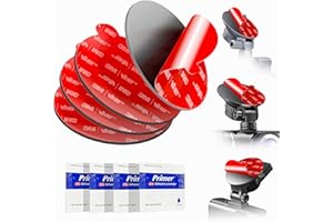 TAPSI Double-Sided Adhesive Pads for Dash Cam Mount – Made with 3M VHB, 4-Pack 2.2" Round Heat-Resistant Sticky Tape for Windshield, Dashboard, GPS, and Camera Holders – Includes 4 Adhesion Promoter