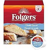 Folgers Vanilla Biscotti Flavoured Light Roast Coffee Pods, Single Serve One Cup Pods made with Arabica Beans for Hot or Iced