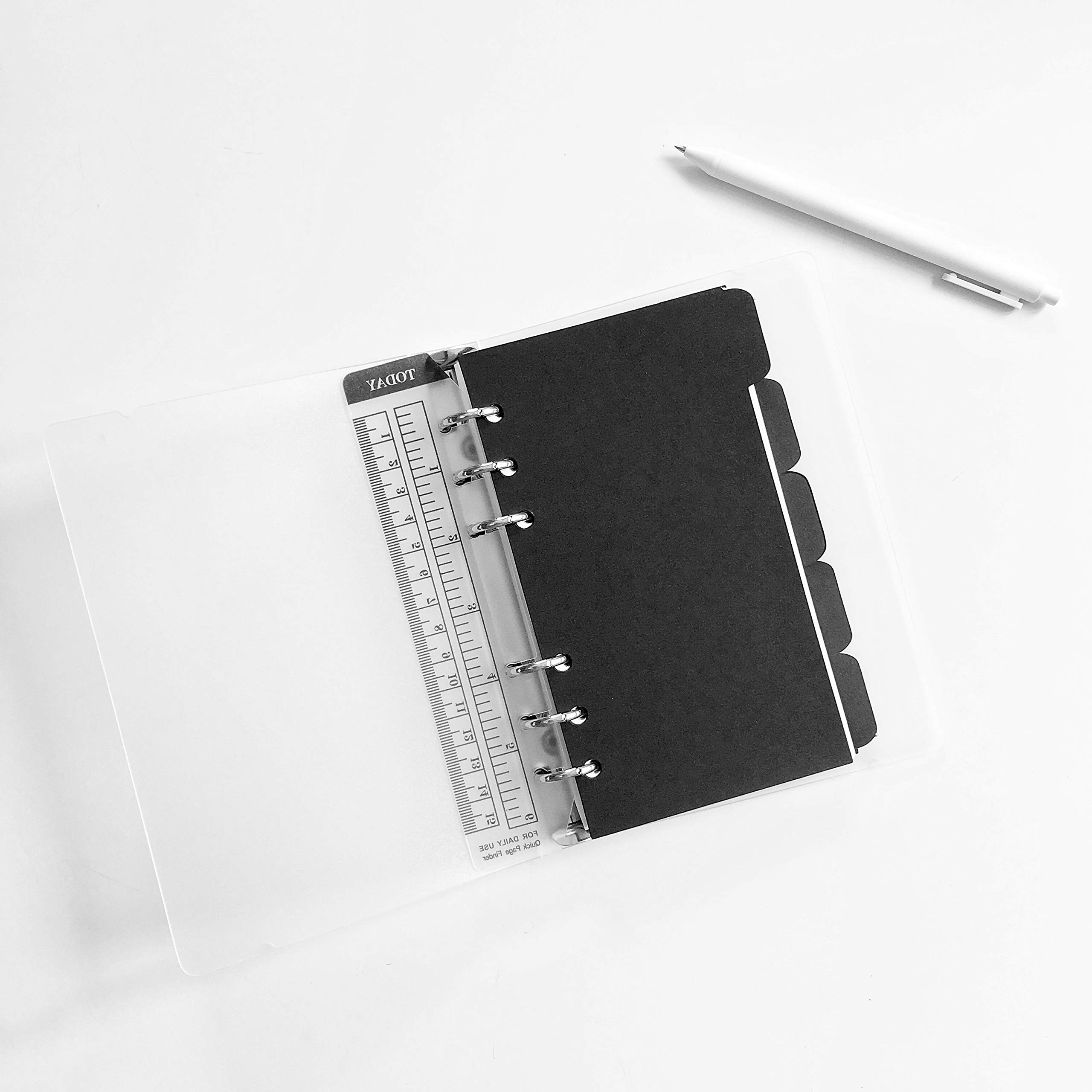 Zelten Refills/Loose Leaves for A6 Cover Ring Binder/Personal Organiser/Planner(A6 6 Holes, Divider Horizontal Black Paper) — image 1