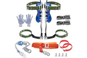 MAHOOMMAKH Tree Climbing Spikes, Tree Climbing Gear with Adjustable Climbing Belt- Tree Climbing Equipment for Tree Work, Picking Fruit, Outdoor