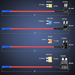 Nilight 12 Pack 12V Car Add-a-Circuit Fuse Tap