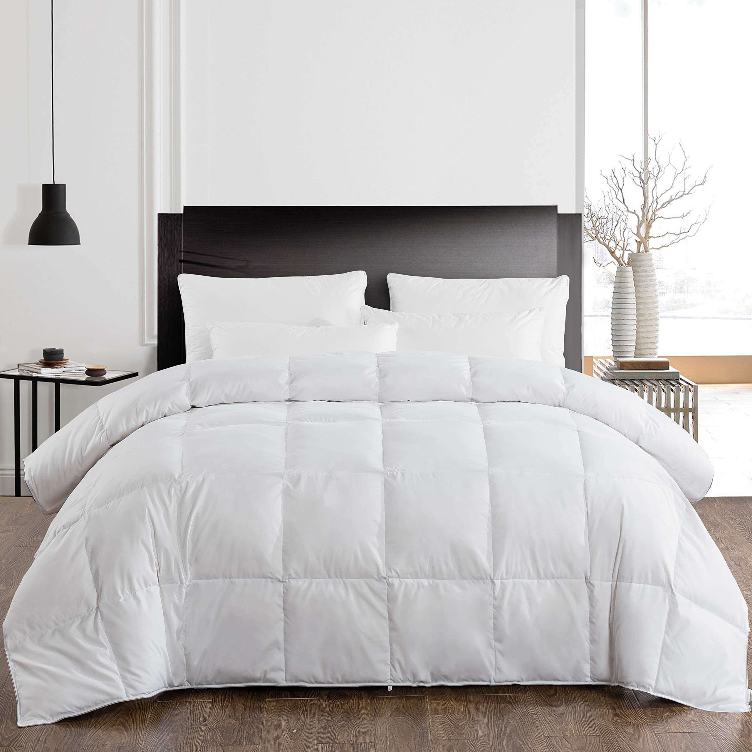 Maple Down Goose Down Comforter King Size Duvet Insert, All Season White Luxurious Quilted Comforter