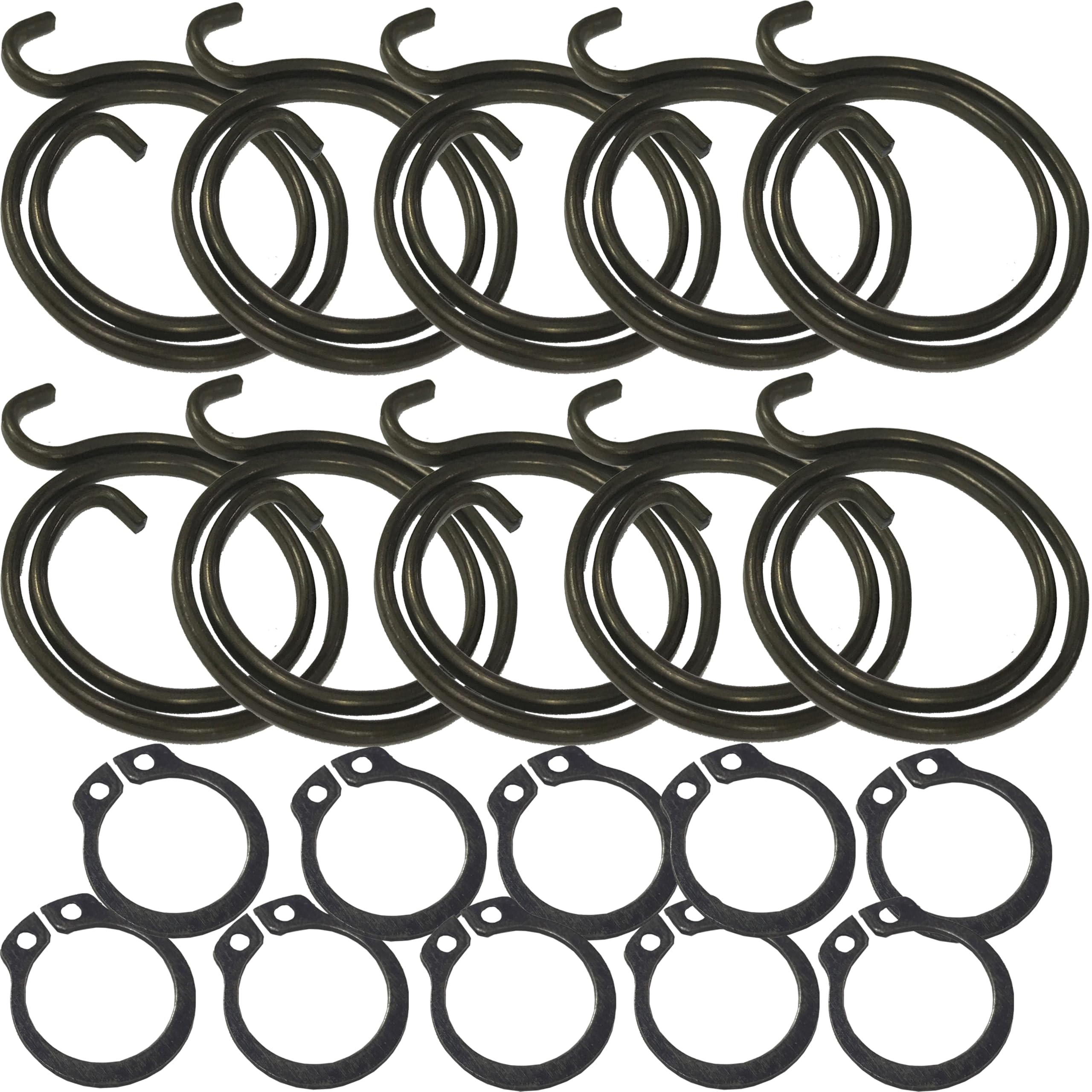 Universal Hardware 2 Turns Door Handle Springs Repair Kit Coil, 1.8mm Thick with Circlips, Replacement Parts (10 Springs 10 circlips) — image 1
