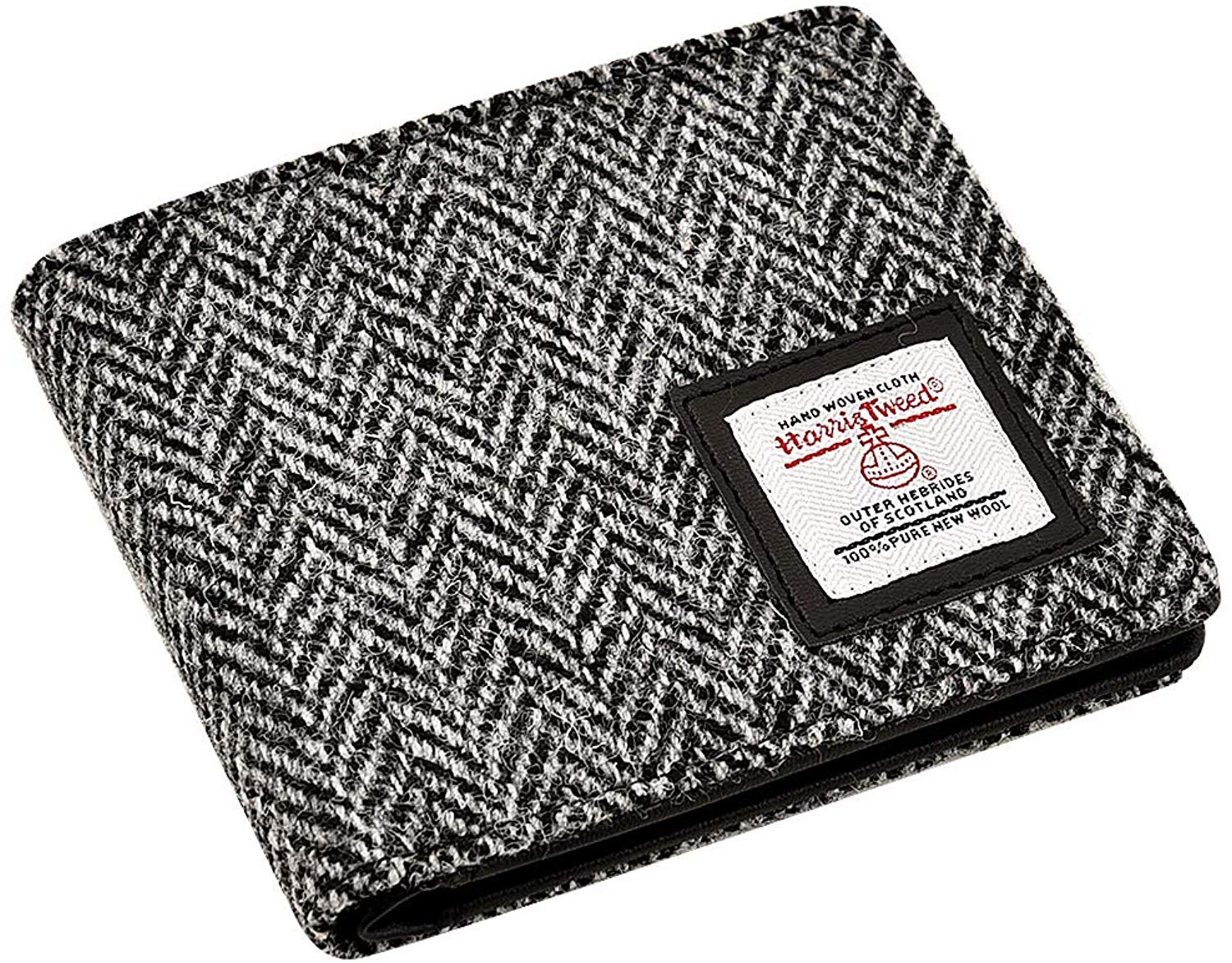 Tartan Tweeds Men's Harris Tweed Bifold Wallet Purse (Grey Herringbone)