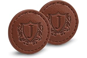 CybGene Golf Ball Markers (Tan, Set of 2) - Golf Gifts for Men - Golf Accessories Leather Golf Markers