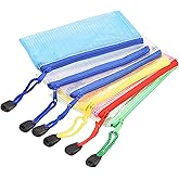 YOKIVE 6 Pack Mesh Zipper Bags, B8 Mesh File Pockets | Plastic Document Pouch, Great for Office Appliances Travel Storage(Multicolor)