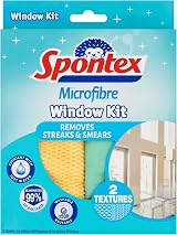 Spontex Microfiber Glass Surfaces Kit 2 Wipes Box 1